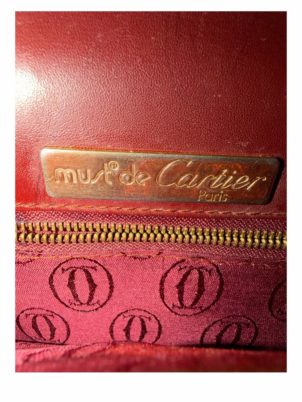 Vintage Must de Cartier Burgundy Leather Crossbody Flap Bag - Picture 4 of 7
